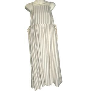 Samansa Mos2 Sz F One Sz Japanese Lagenlook Cotton Overall Dress Granola Natural